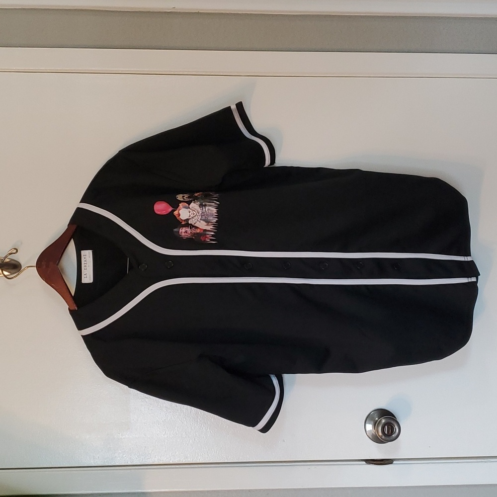 LA Dreamz Horror Movie Character Theme Black Baseball Jersey Men’s Size Small